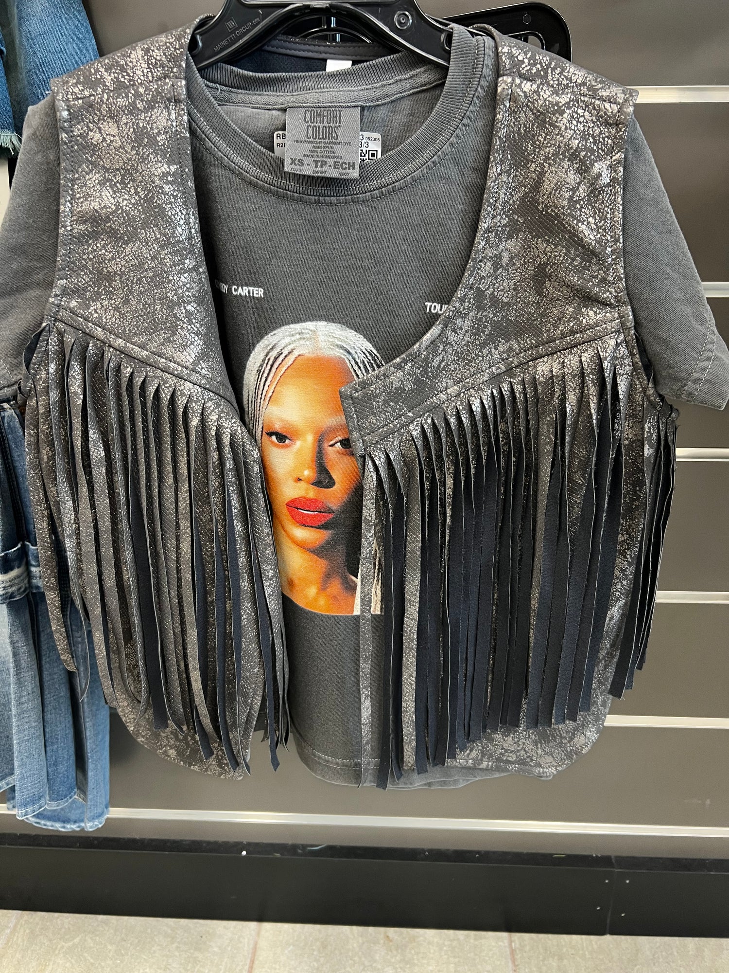 Metallic Fringe Vest