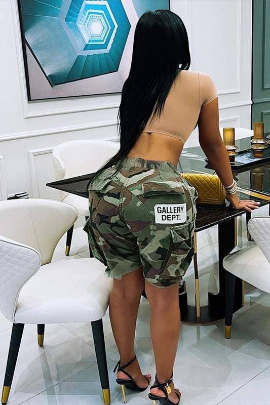 Camouflage knee high shorts
