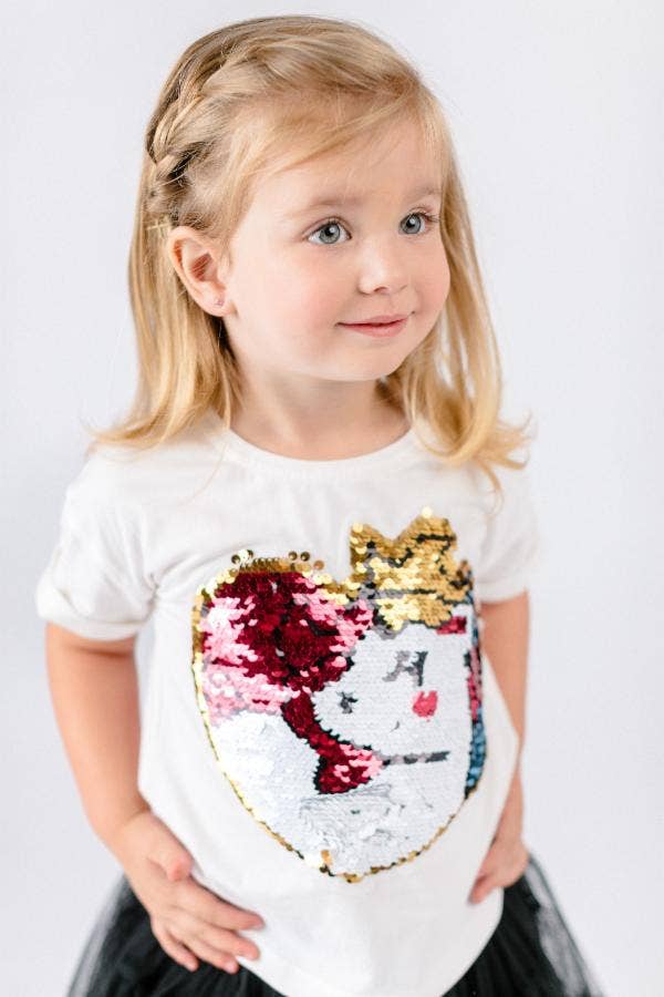 Sequin Heart Unicorn Tee