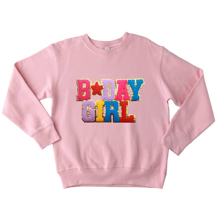 Chenille Bday Girl Sweatshirt