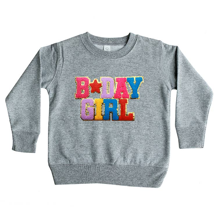 Chenille Bday Girl Sweatshirt