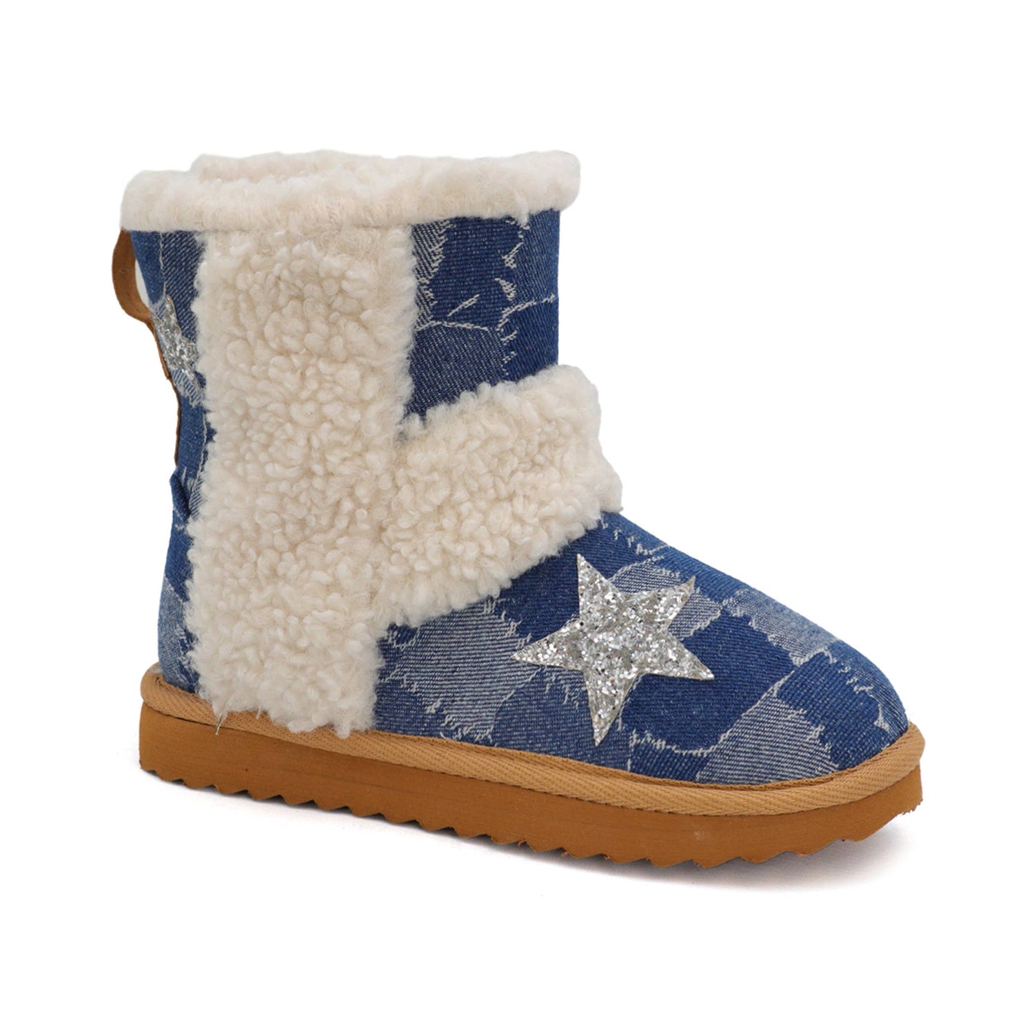 NICKY Patchwork Faux Sherpa Star Boot