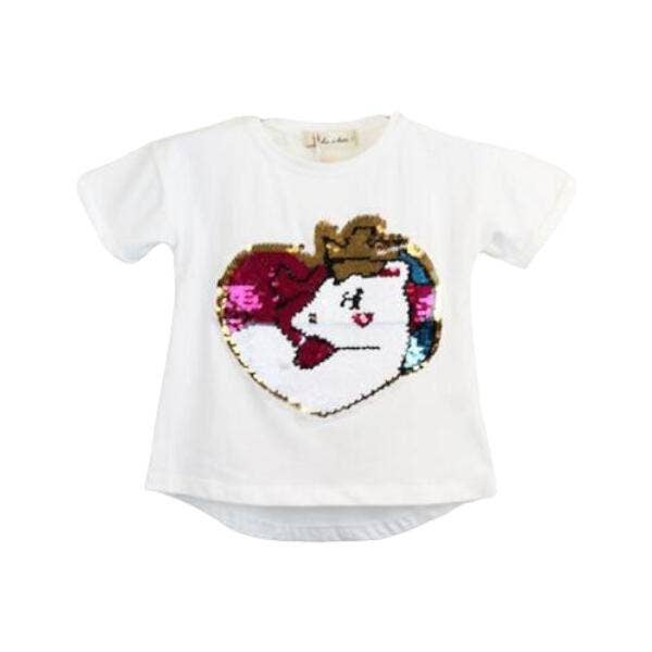 Sequin Heart Unicorn Tee