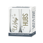 Wifey/Hubs Champagne Glass S/2