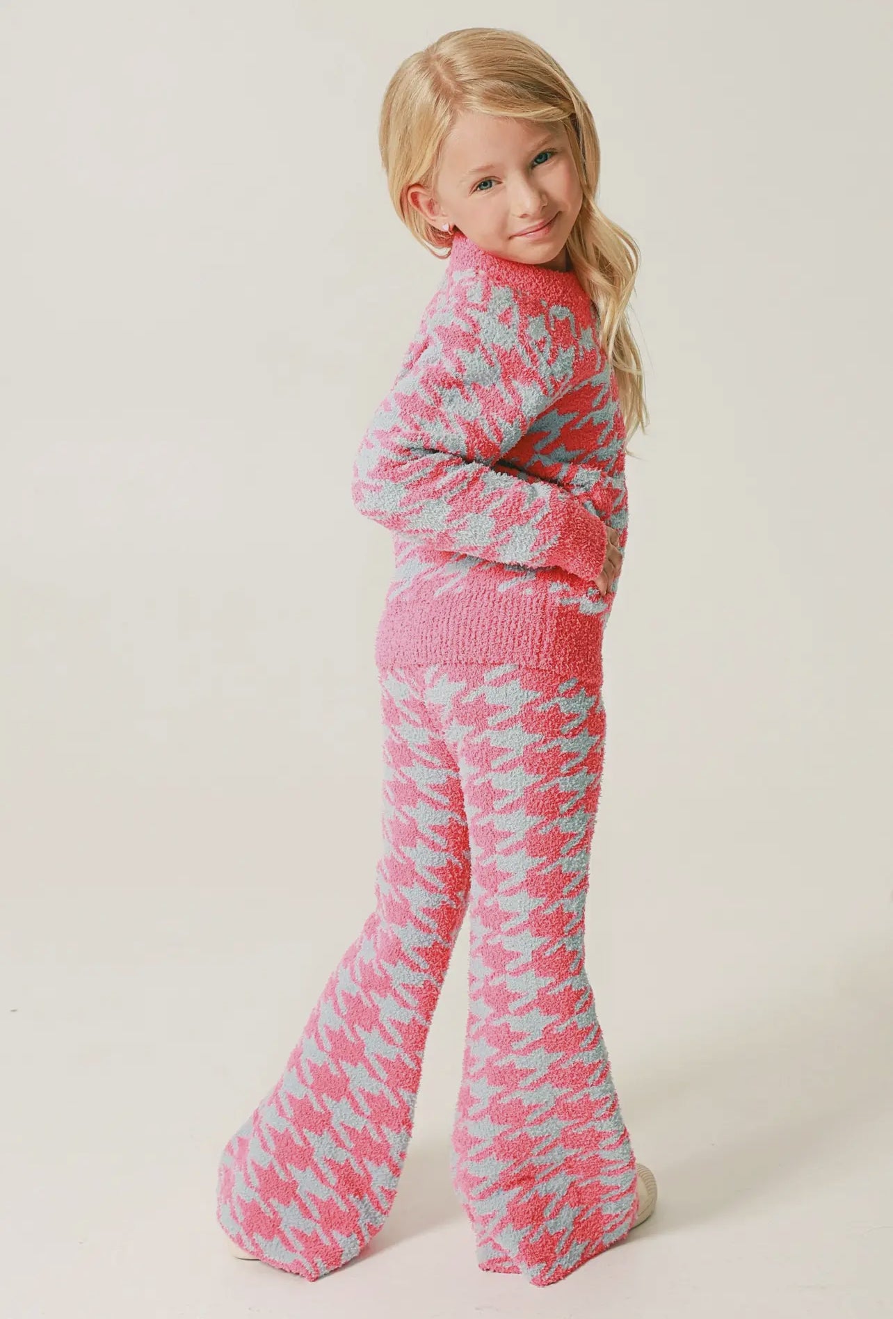 Fuzzy Houndstooth Flare Set