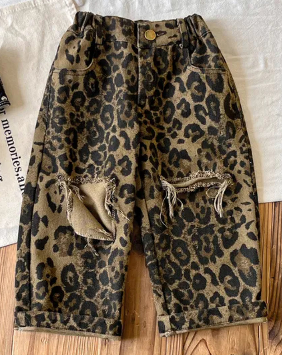 Leopard Denim Jeans