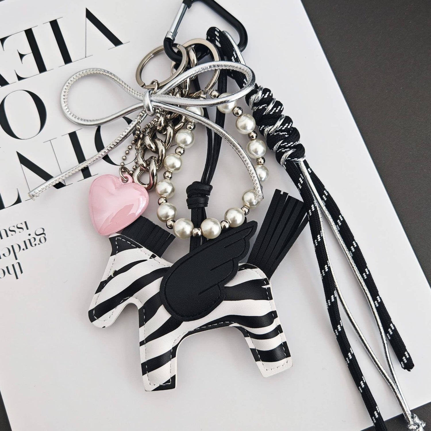 Bow Angel Wings Pony Keychain
