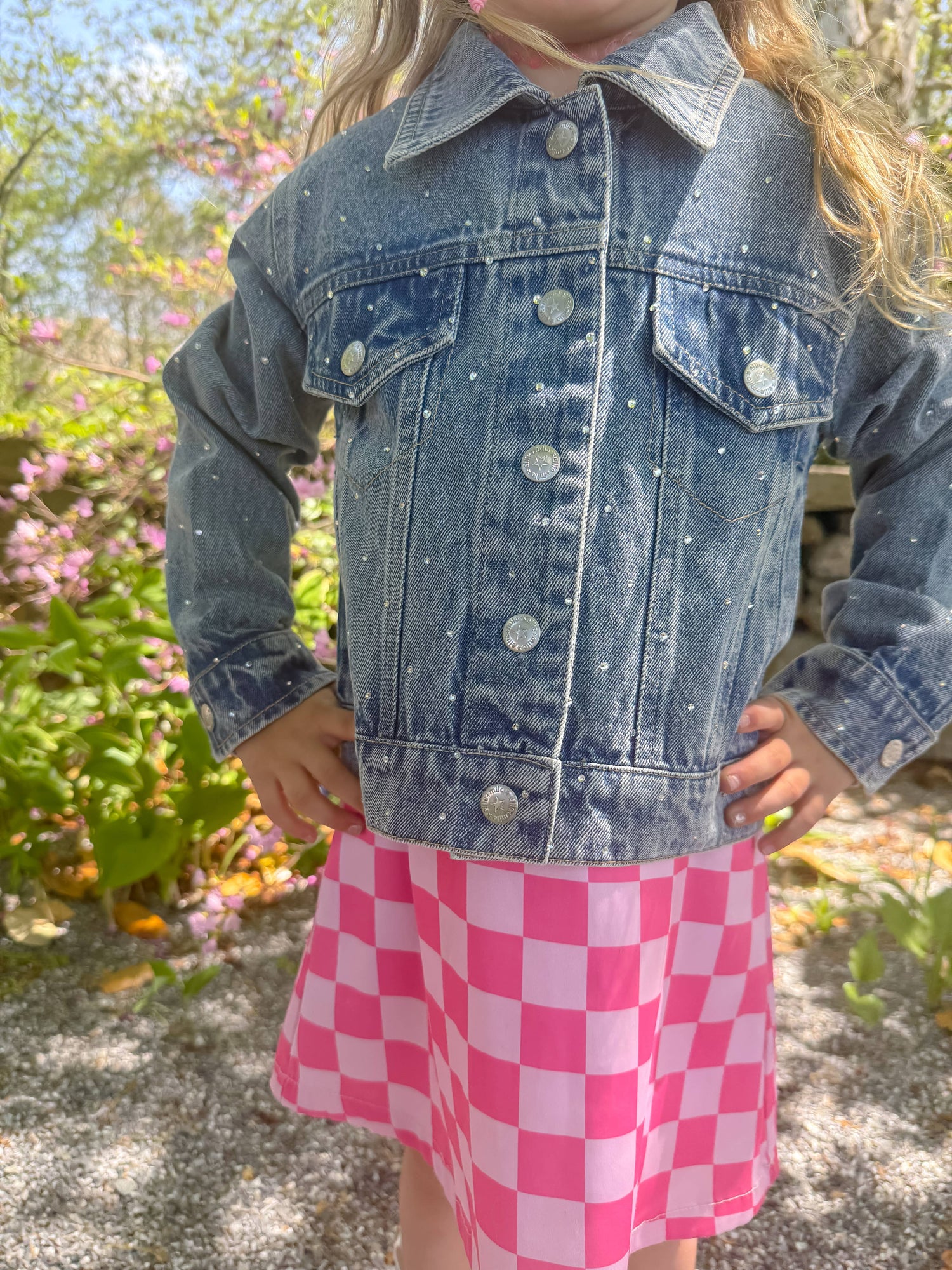 Rhinestone Bow Denim Jacket
