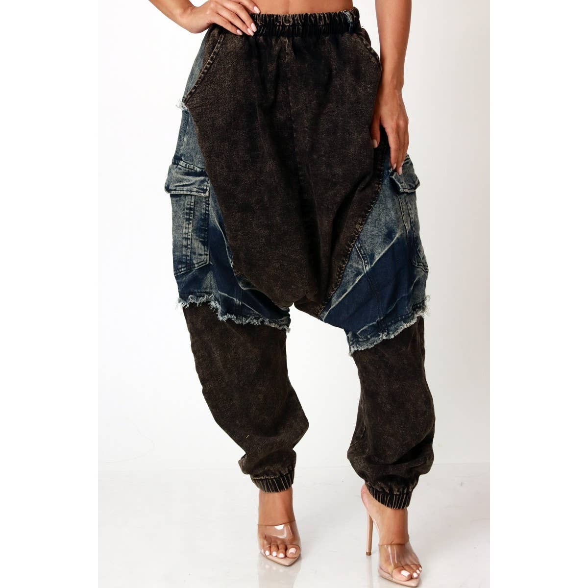 Trendy Urban Style Harem Patchwork Joggers