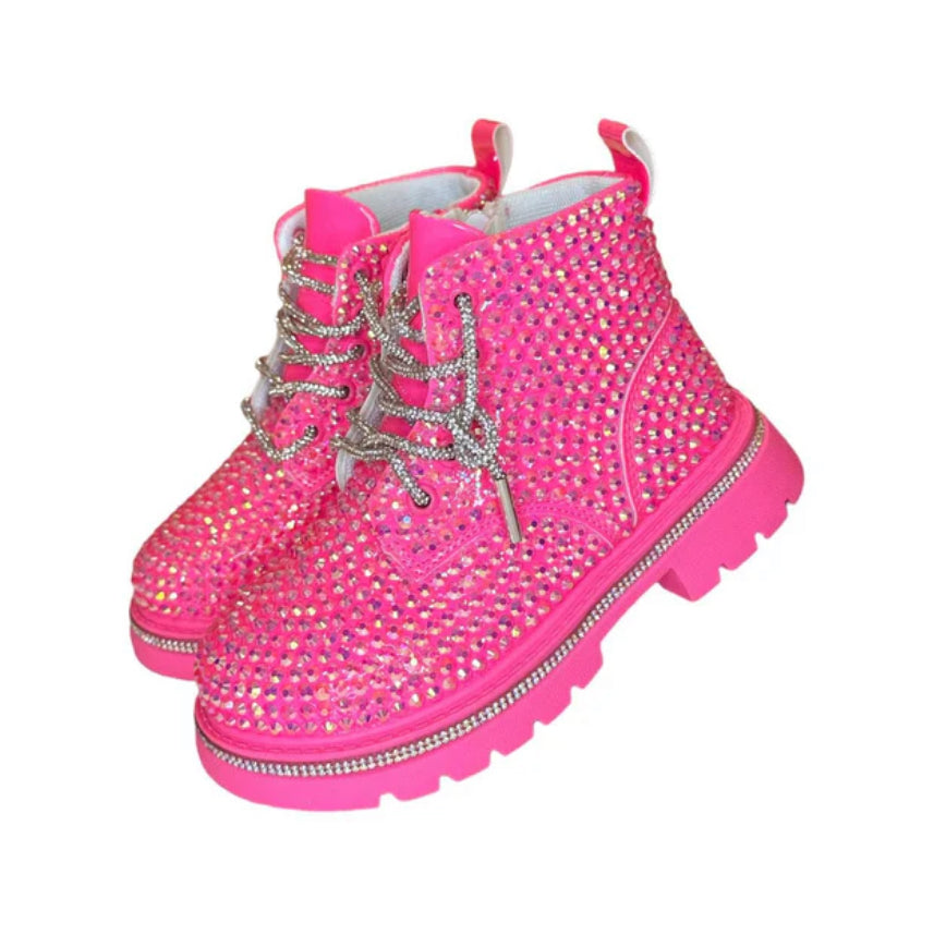 Hot Pink Sparkle Boots
