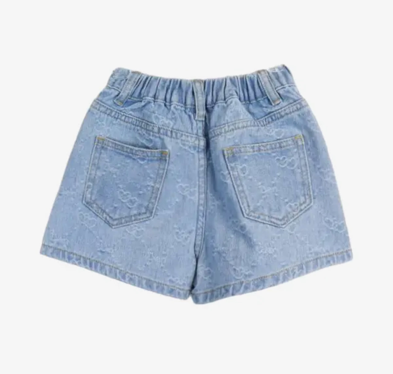 Heart Pattern Denim Shorts