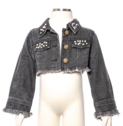 Pearl Cropped Denim Jacket