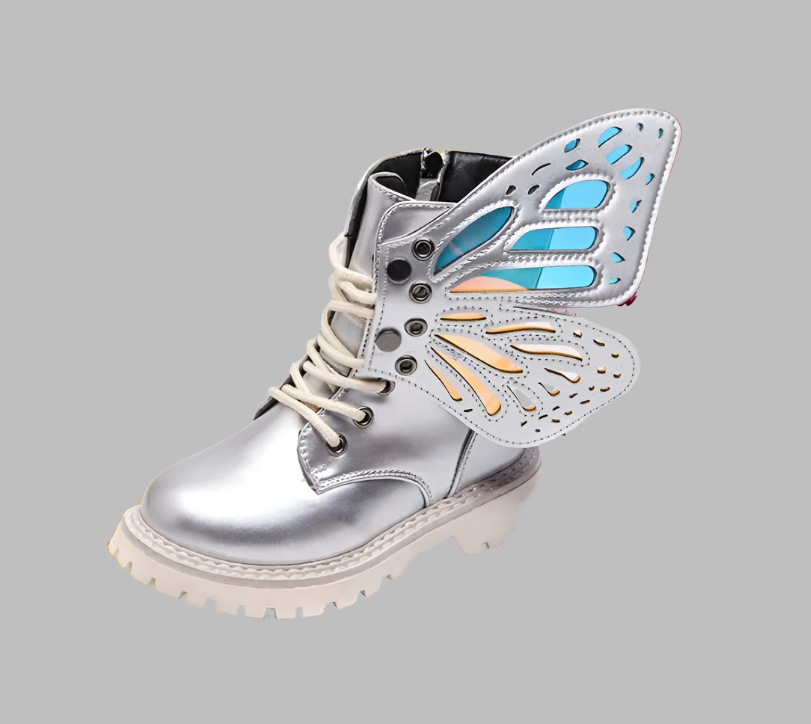 Silver Butterfly Boots