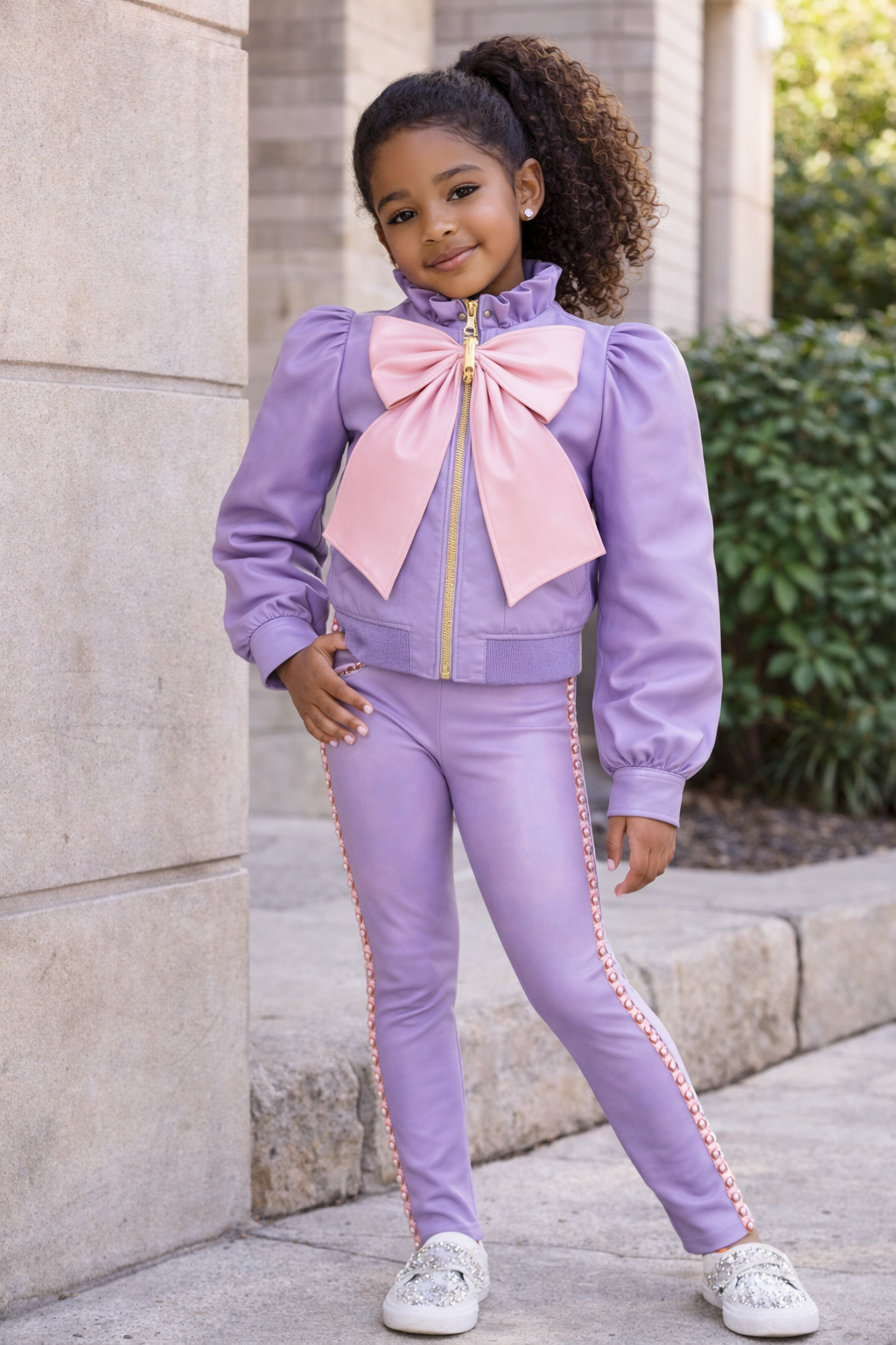 Lavender Faux leather legging