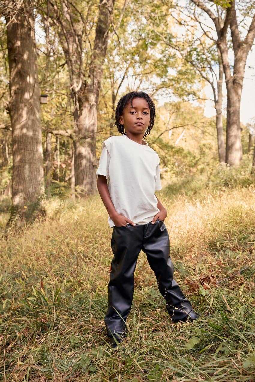 Faux Leather Straight Leg Pant