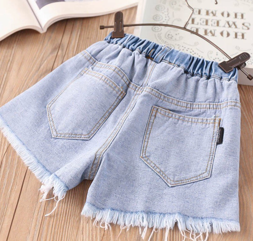 Distressed Denim Shorts