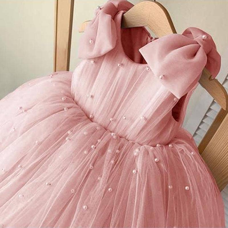 A-Line Tulle Flower Girl Princess Dress with Bowknot