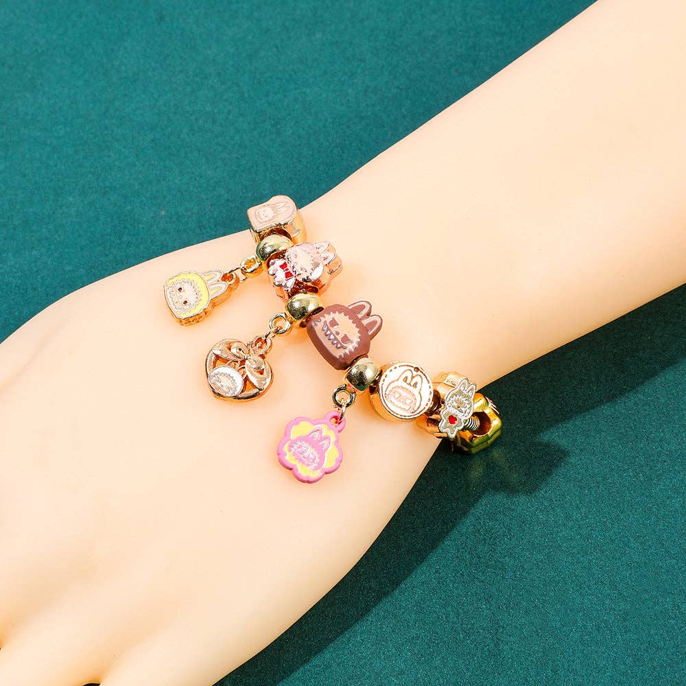 Labubu bracelet pendant beaded alloy bracelet