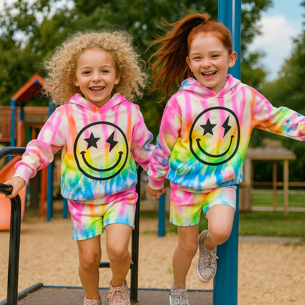 Spray Painted Neon Tie Dye Hoodie