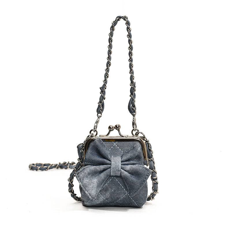 Trendy Quilted Bow Crossbody Bag