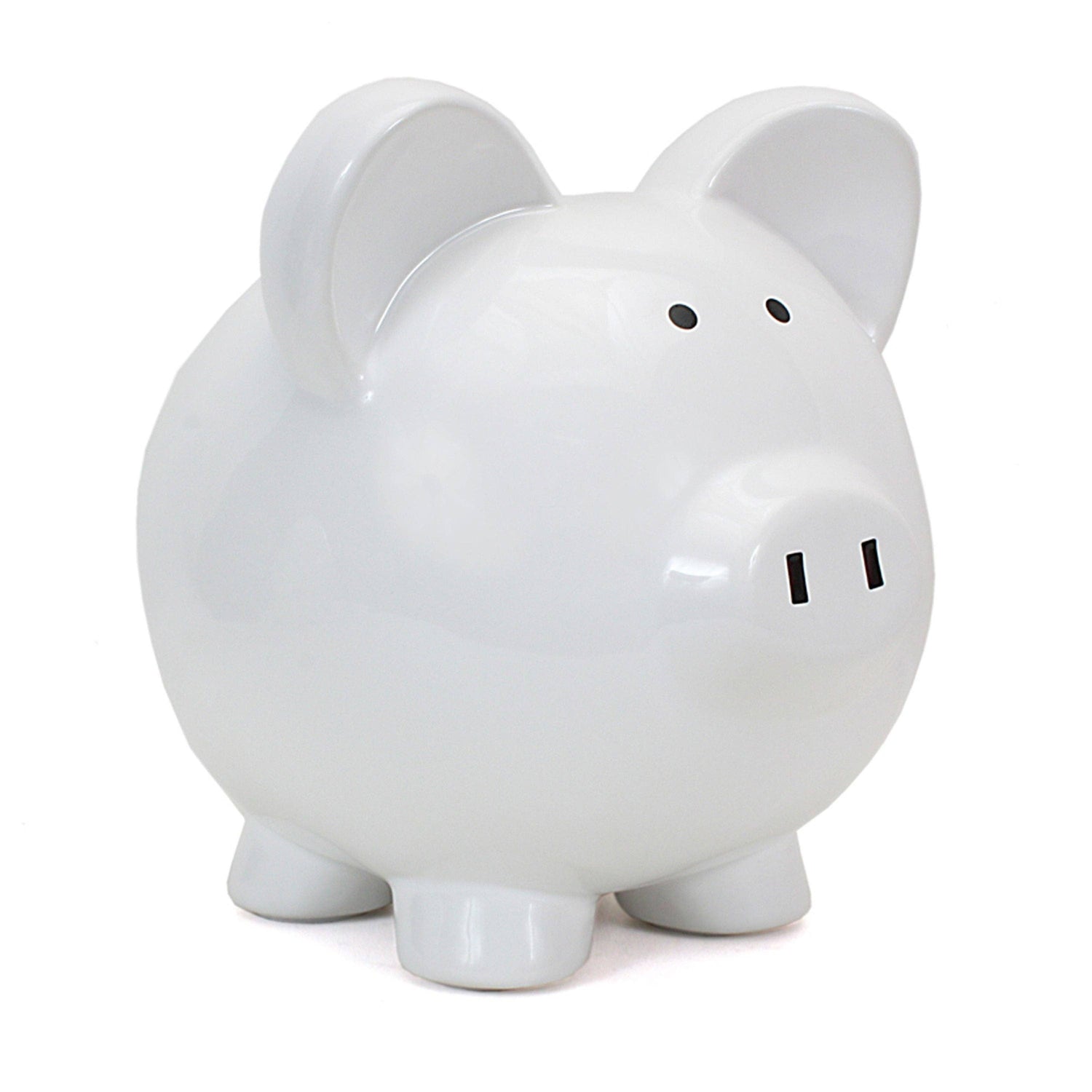 Medium White Ceramic Piggy Bank