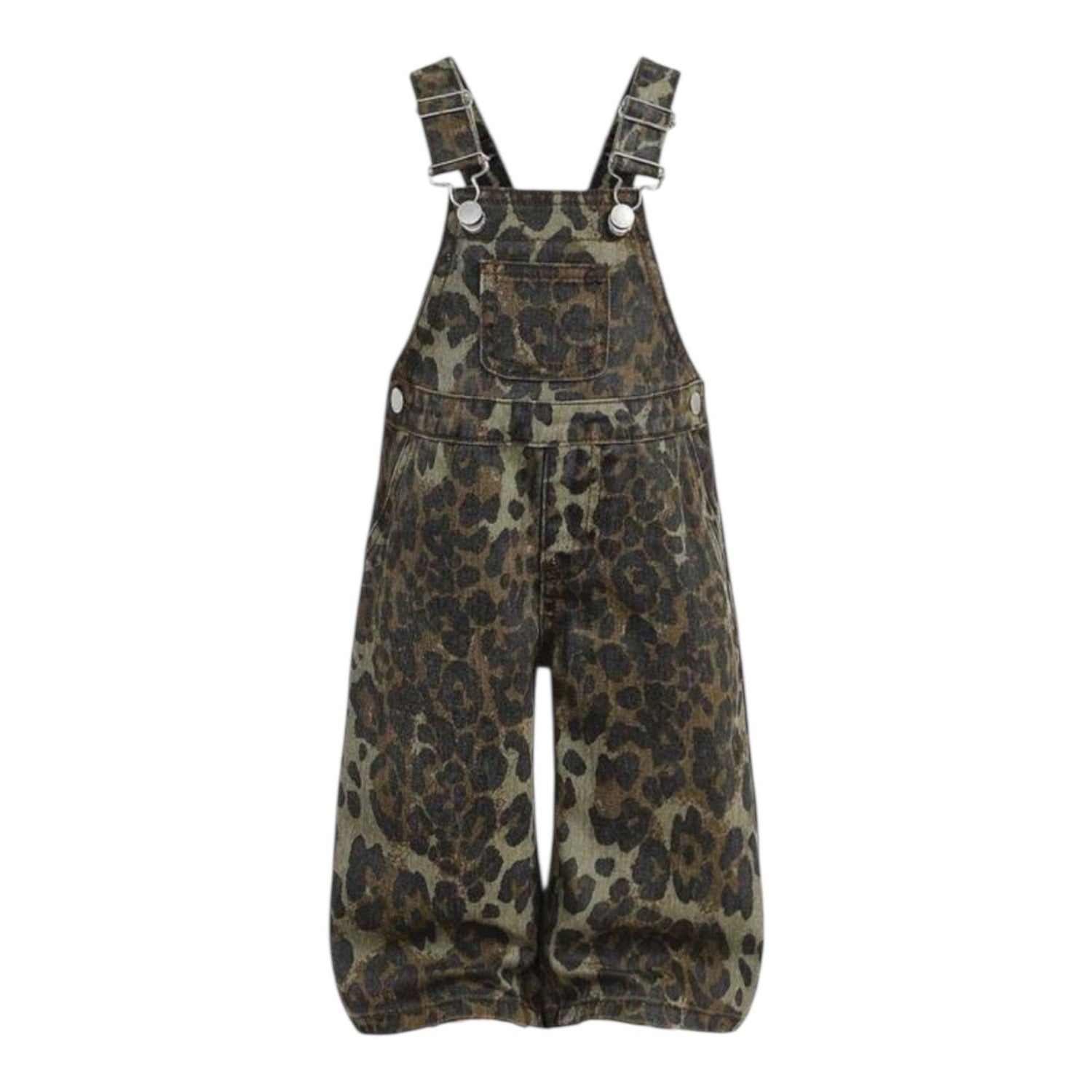 Leopard Print Denim Overalls