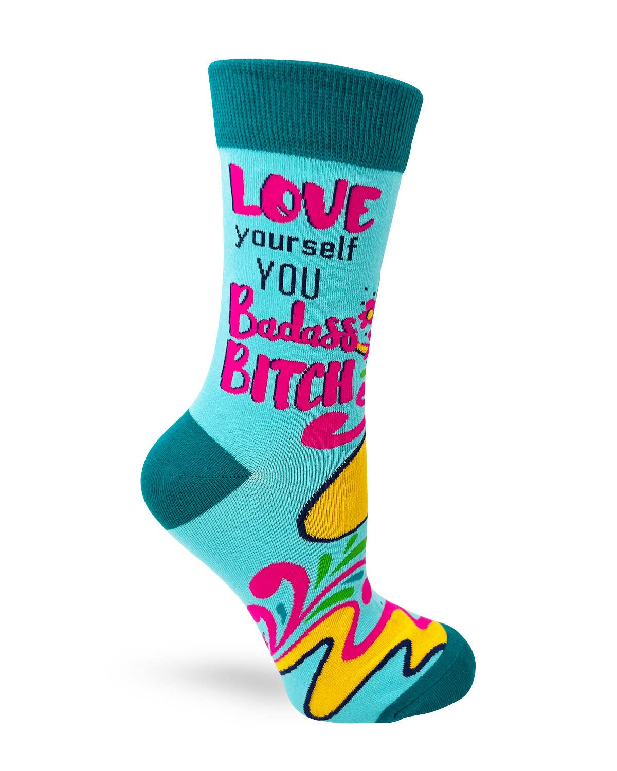 Love Yourself You Bada** Btch Ladies' Novelty Crew Socks