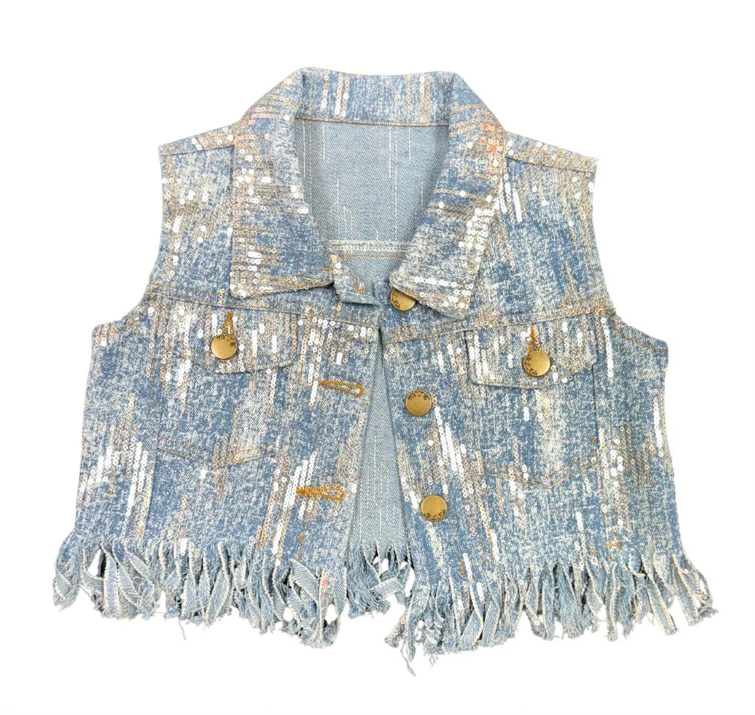Sequin Fringe Vest