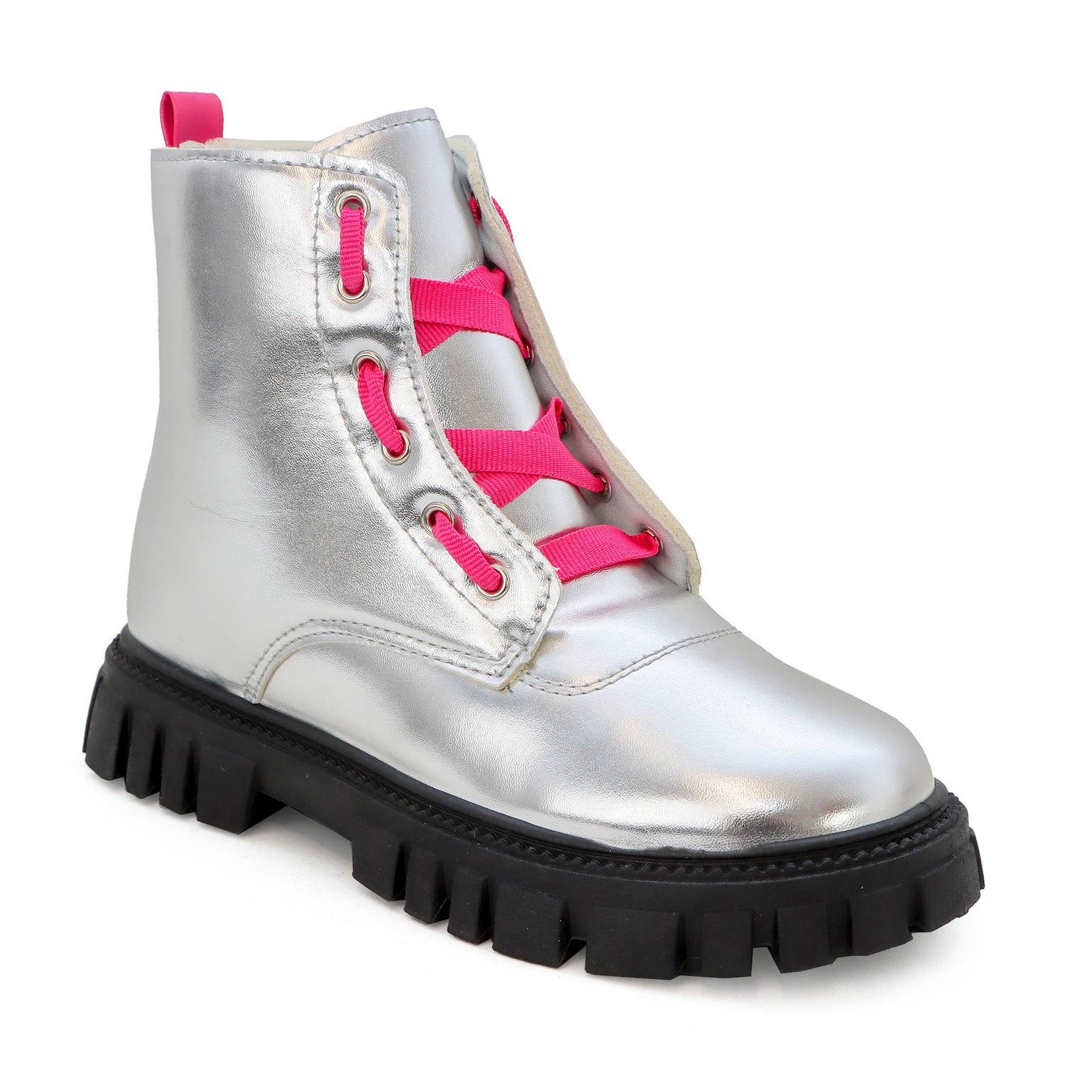 LOLITA Metallic Lace Up Combat Boot