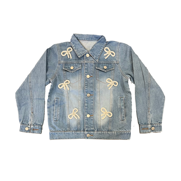 Tweenstyle by Stoopher  - Pearl Bows Denim Jacket