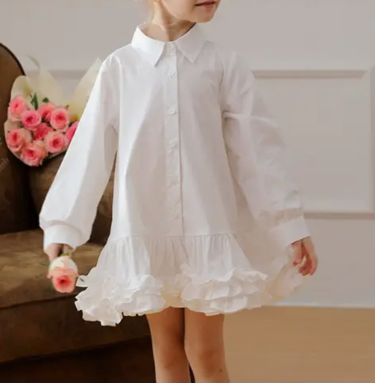 Ruffle Shirt Dress