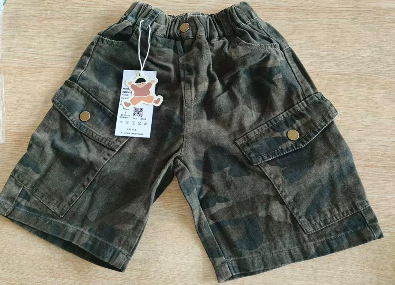 Camo Cargo Denim Shorts