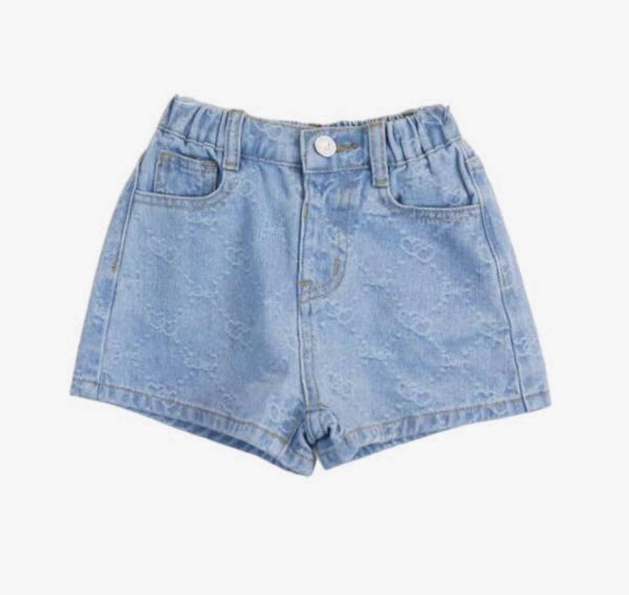 Heart Pattern Denim Shorts