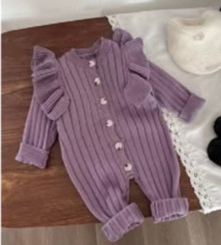 Ruffle Sweater Romper