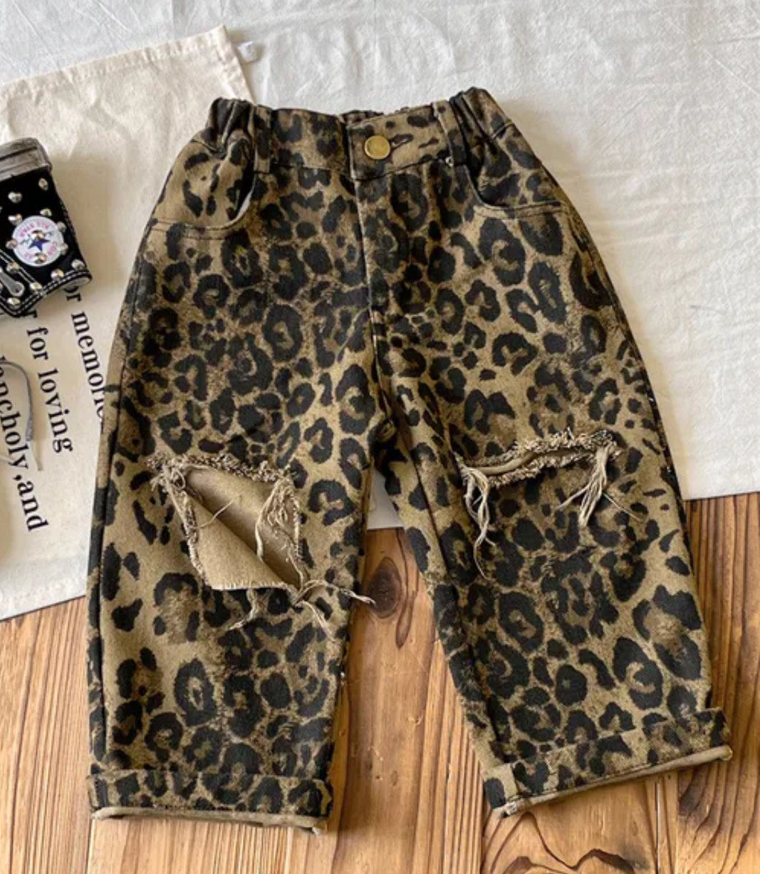 Leopard Denim Jeans