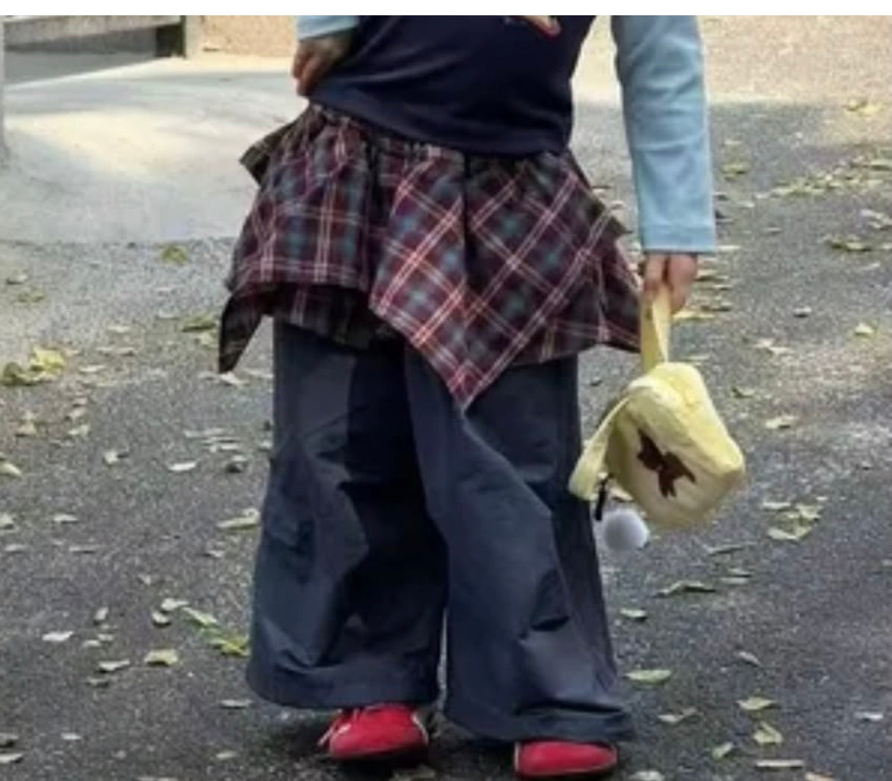 Burgundy Plaid Skant Windpant