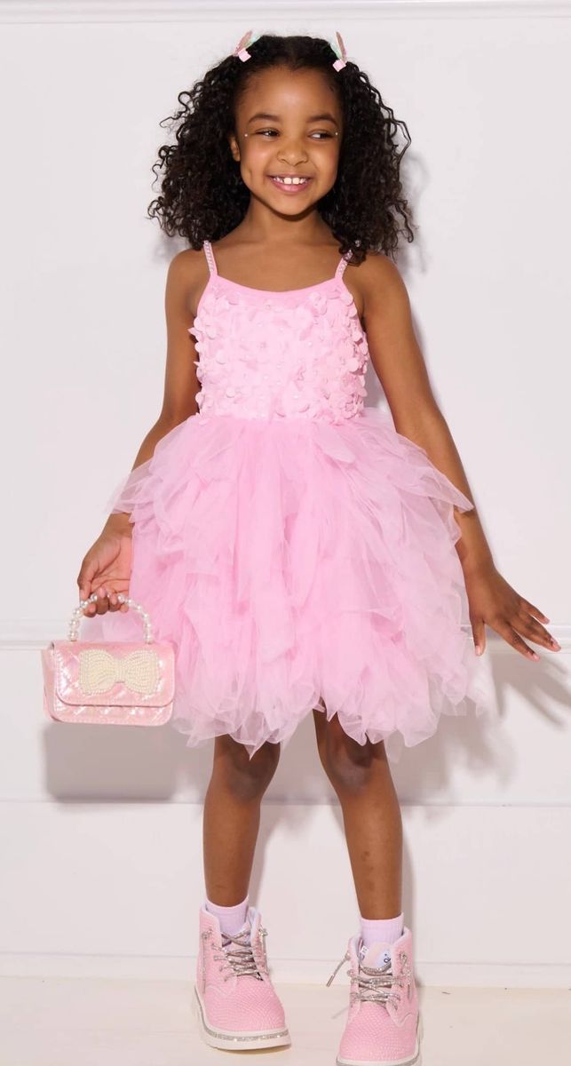 3D Flowers Tulle Dress