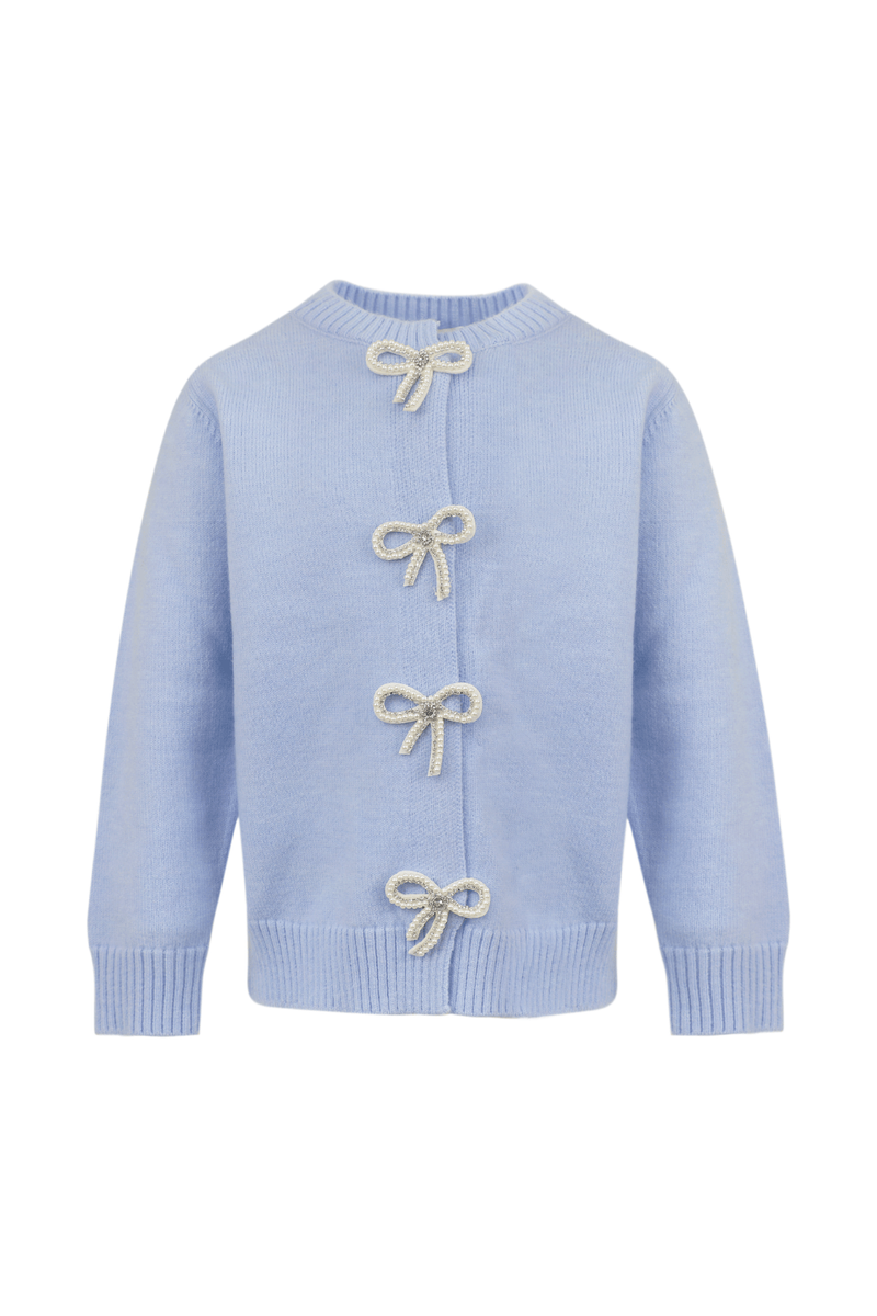 Azure Crystal Bow Cardigan