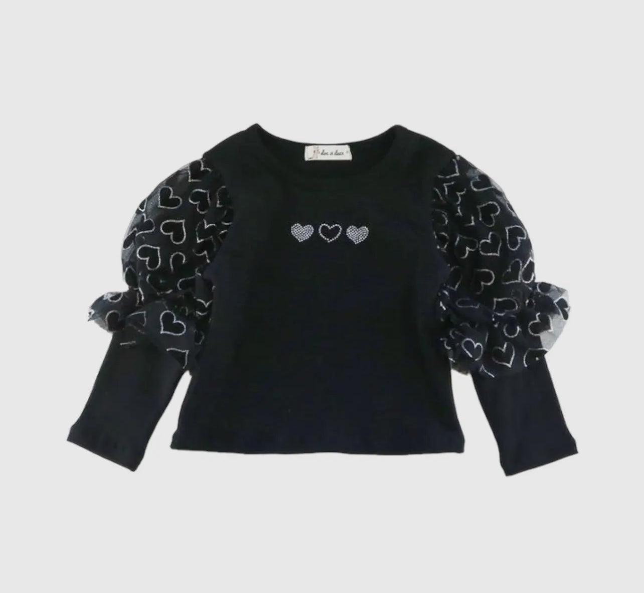 Velvety Puff Heart Top