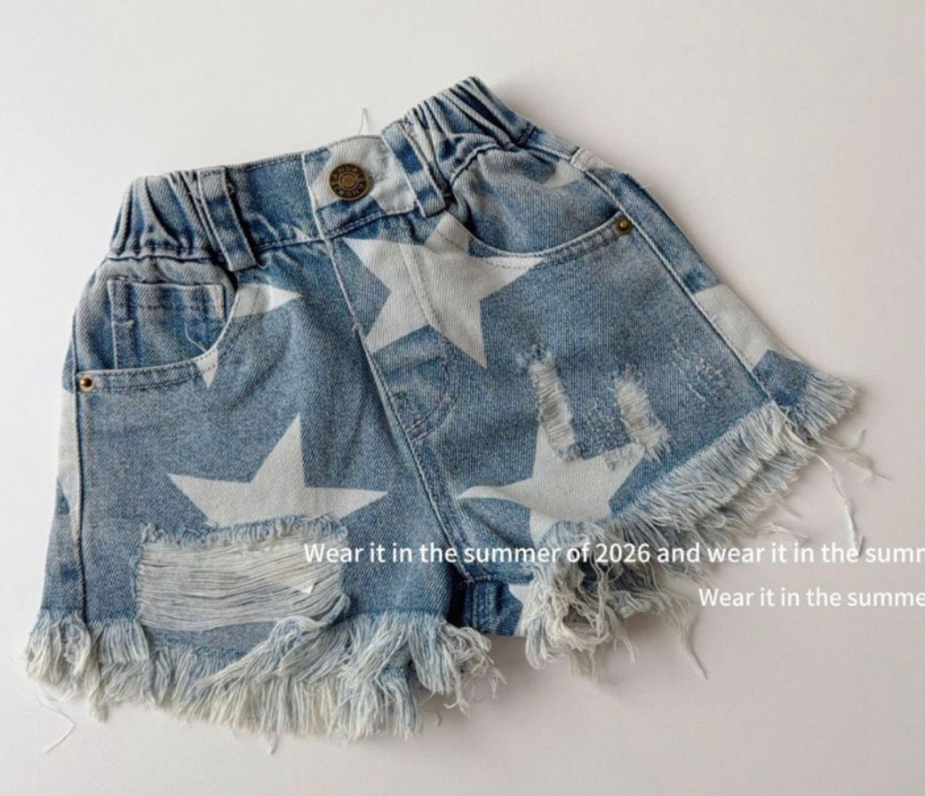 Distressed Star Shorts