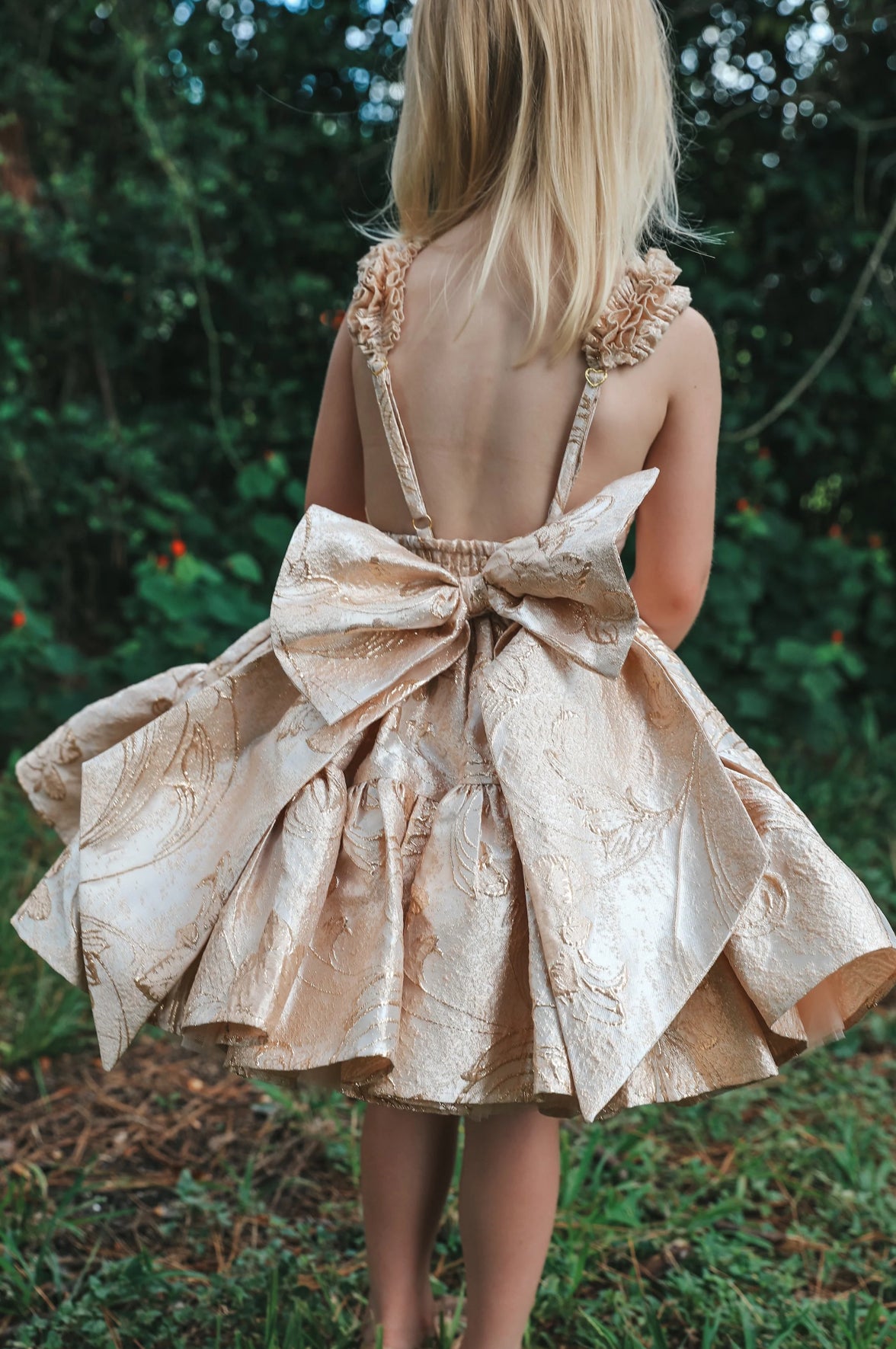 Brocade Tiered Dress