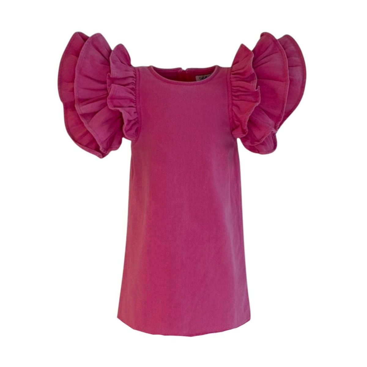 Pink Princess Ruffle Denim Dress