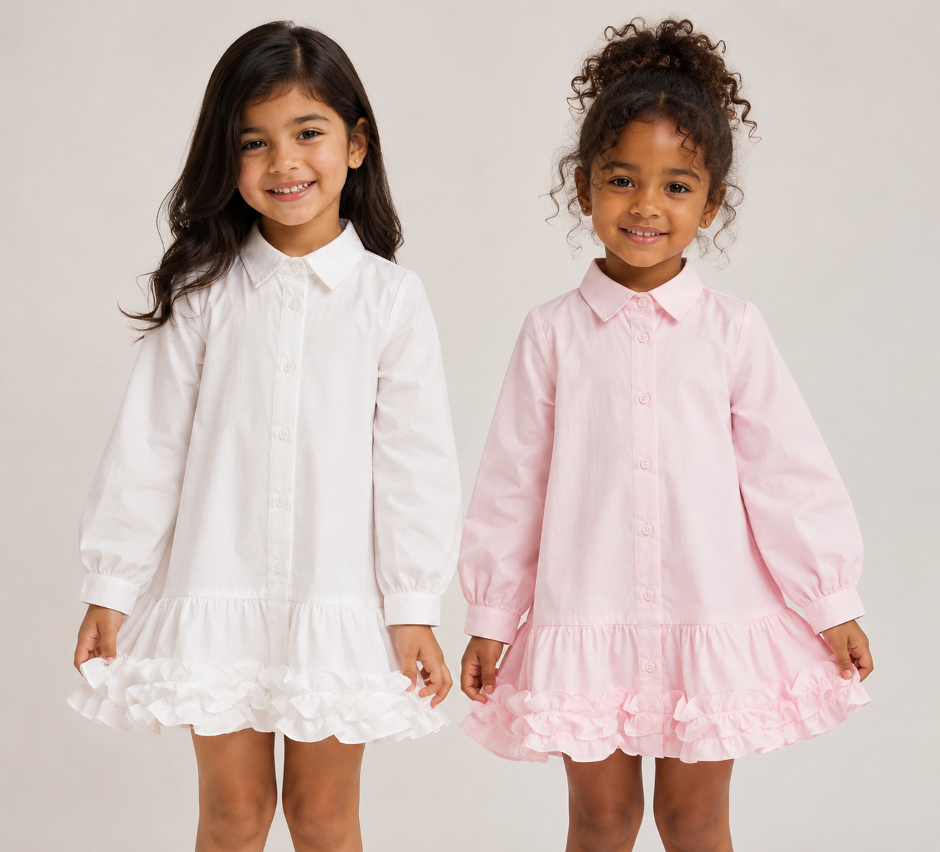 Ruffle Shirt Dress