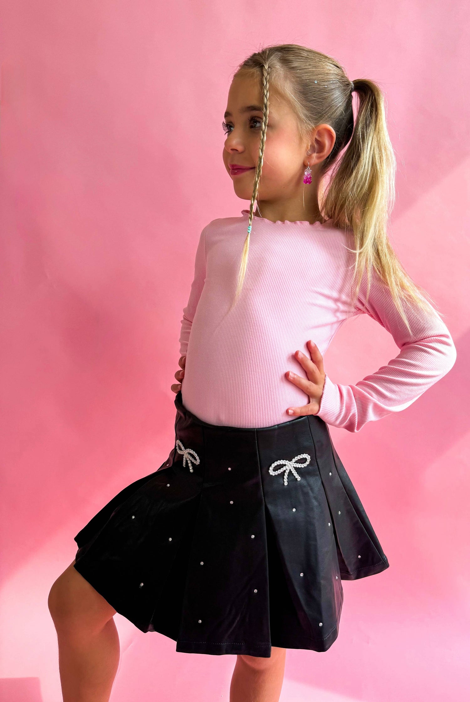 Vegan Leather Gem Skirt