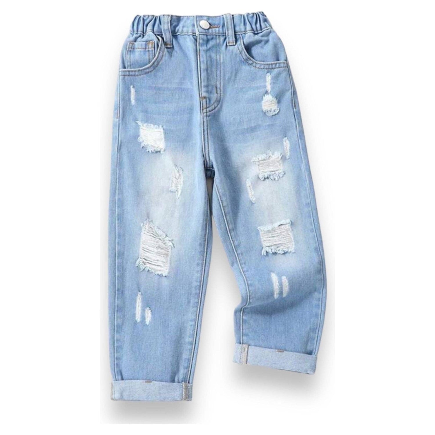 Distressed “mom” Jeans