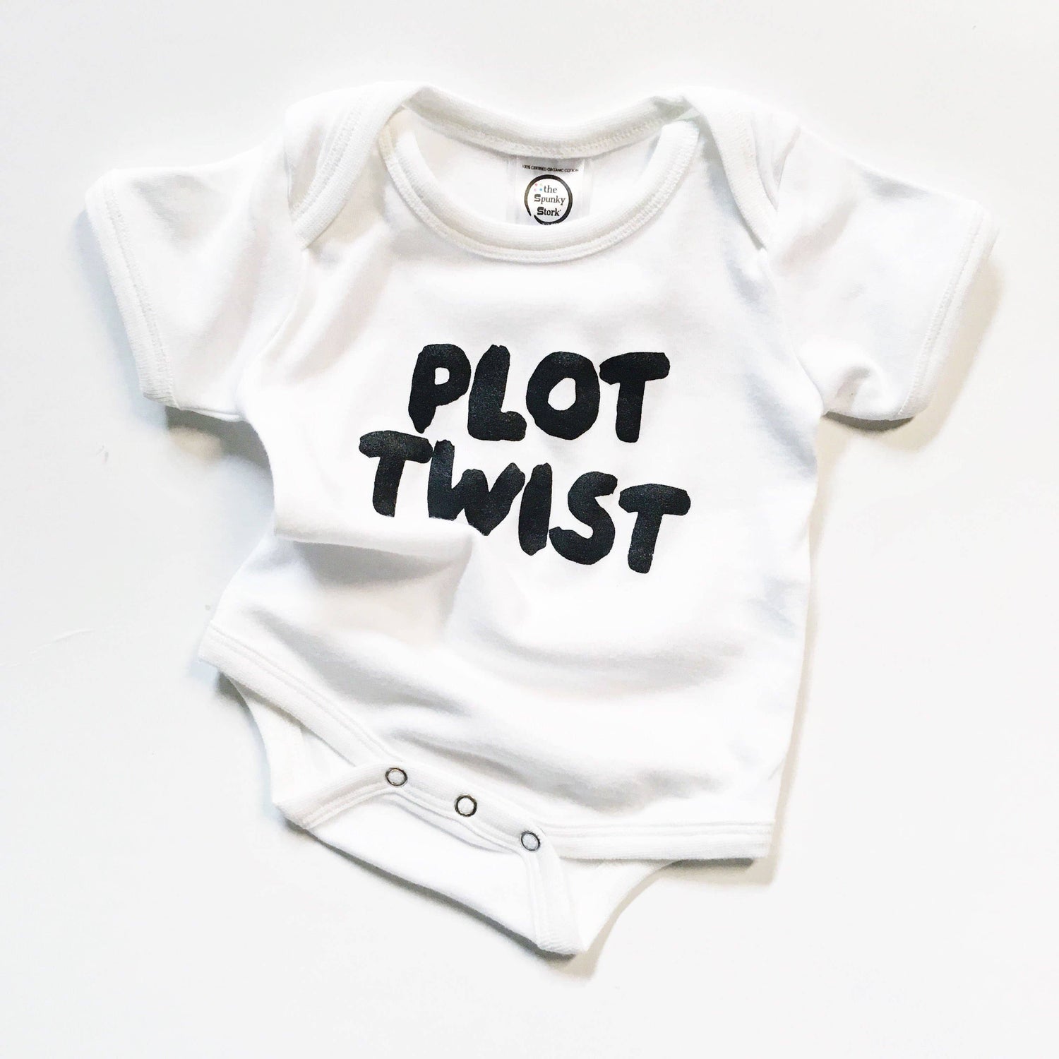 Plot Twist Organic Pregnancy Announcement Baby Bodysuit