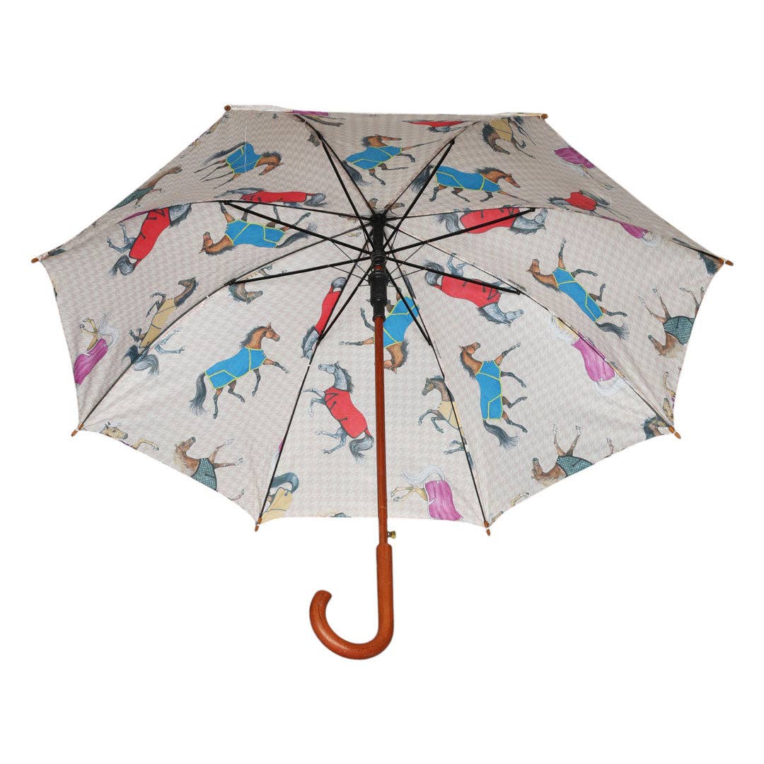 AWST Int'l Lila Umbrella-Horses in Blankets