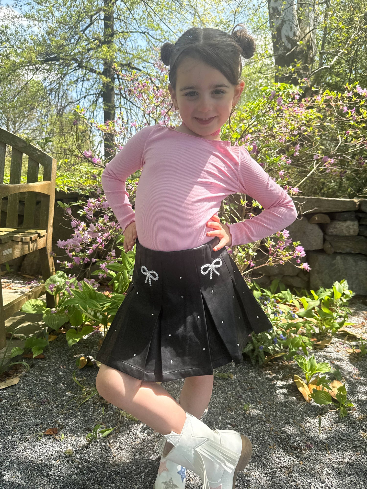 Vegan Leather Gem Skirt