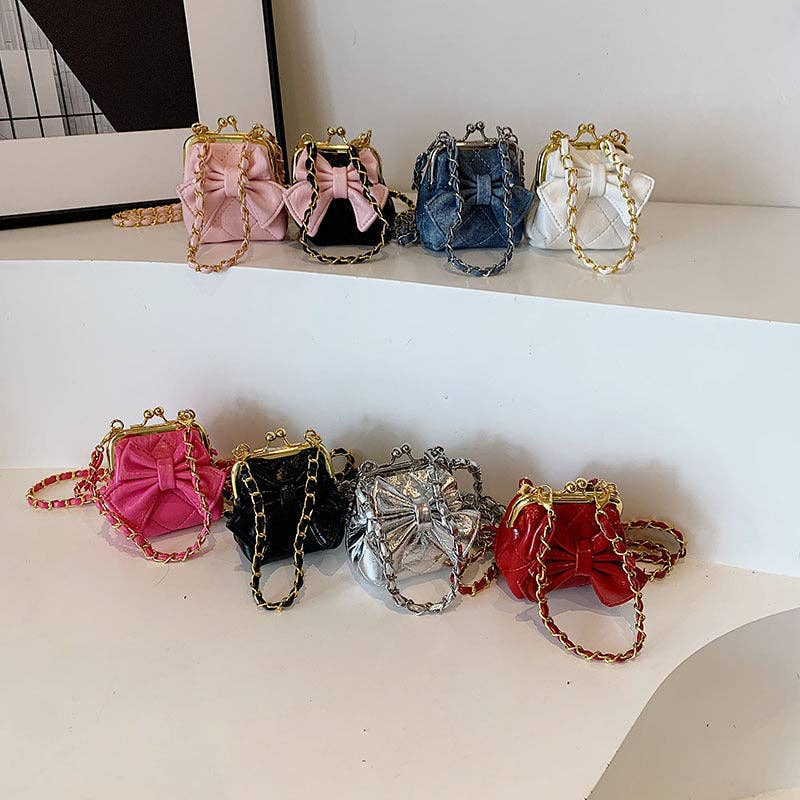 Trendy Quilted Bow Crossbody Bag