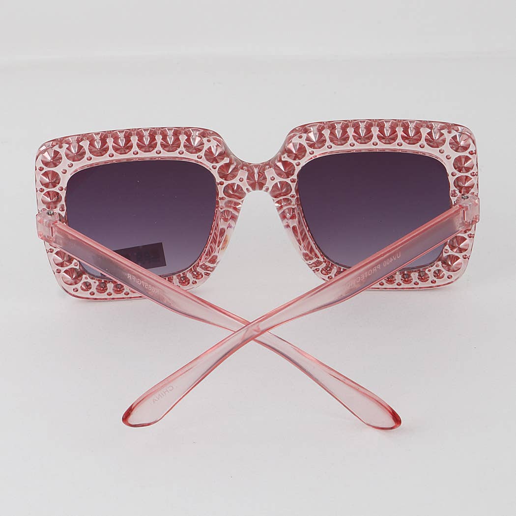 KIDS Blinged Out Thick Framed Square Sunglasses